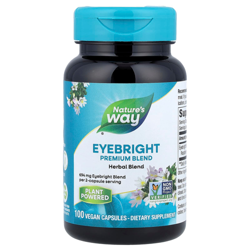 Nature's Way, смесь очанки премиальной, 100 веганских капсул