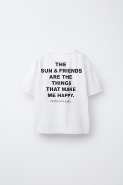 ZARA ФУТБОЛКА С ПРИНТОМ «ФРУКТЫ», ЖЕЛТОВАТО-БЕЛЫЙ