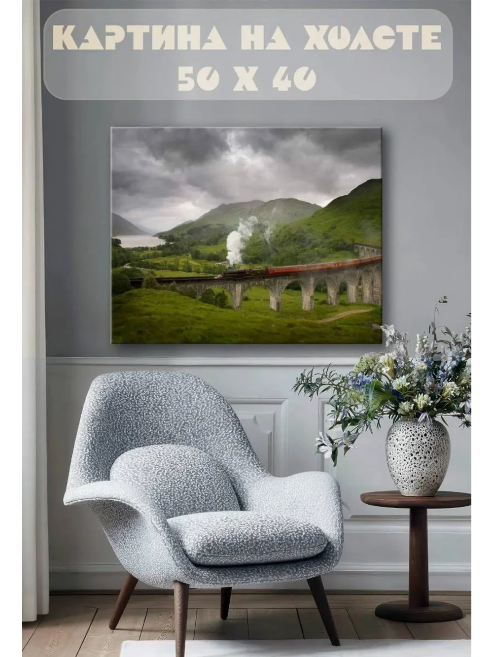 Картина на стену 40 X 50 Железнодорожный мост