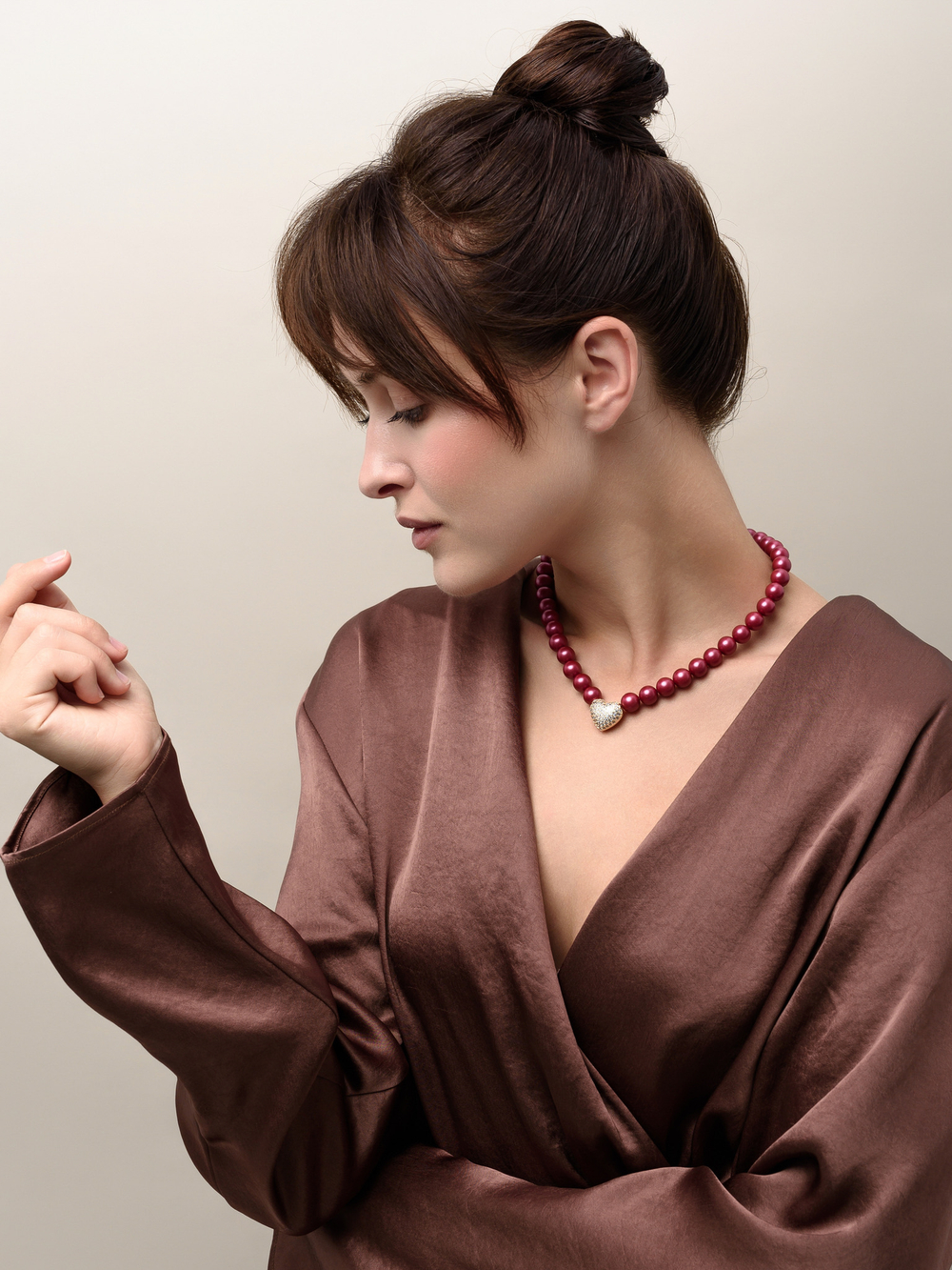 Kолье "Autumn Heart Red" Gold