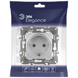 Розетка ЭРА Elegance 14-2101-03 с заземлением 2P+E Schuko 16A-250В IP20 алюминий