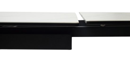 Стол PALERMO 180 KL-99 Белый мрамор матовый, итальянская керамика / черный каркас