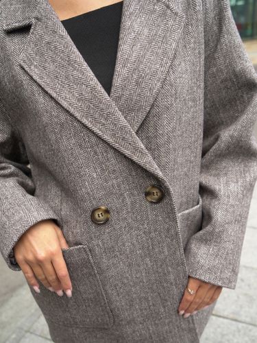 Темно-коричневый шерстяной пиджак