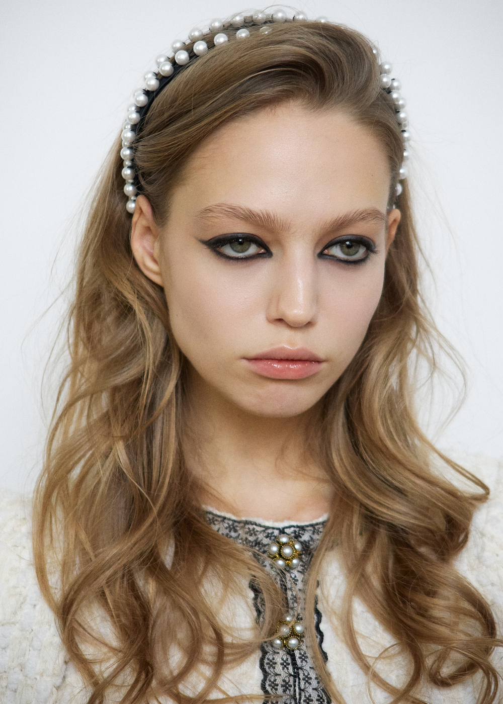 Двойной ободок с жемчужными шарами