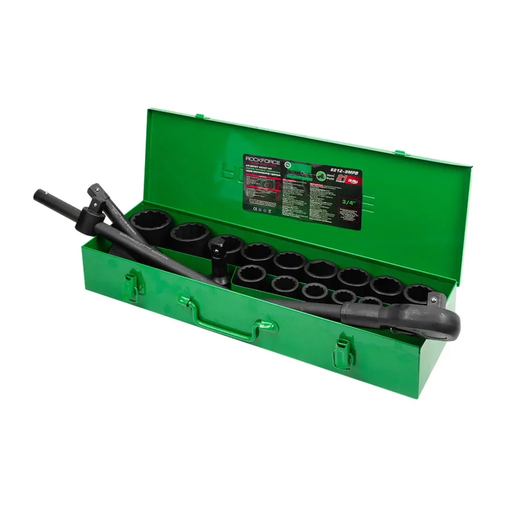 Набор инструментов ударных 21пр, 3/4''(12гр.) RockForce RF-6212-9MPB