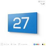 Табличка с номером 27 на дверь квартиры, для офиса, кабинета, аудитории, склада, голубая 120х70 мм, Айдентика Технолоджи