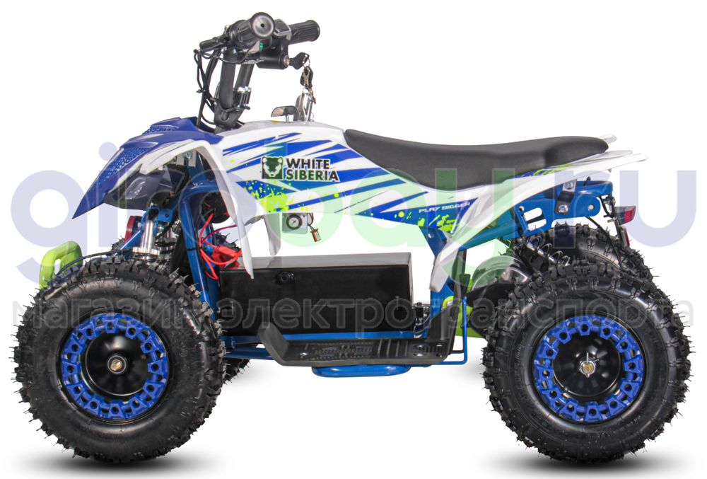 Детский электроквадроцикл WHITE SIBERIA SNEG LETO R 1000W - Голубой фото 3 фото №8