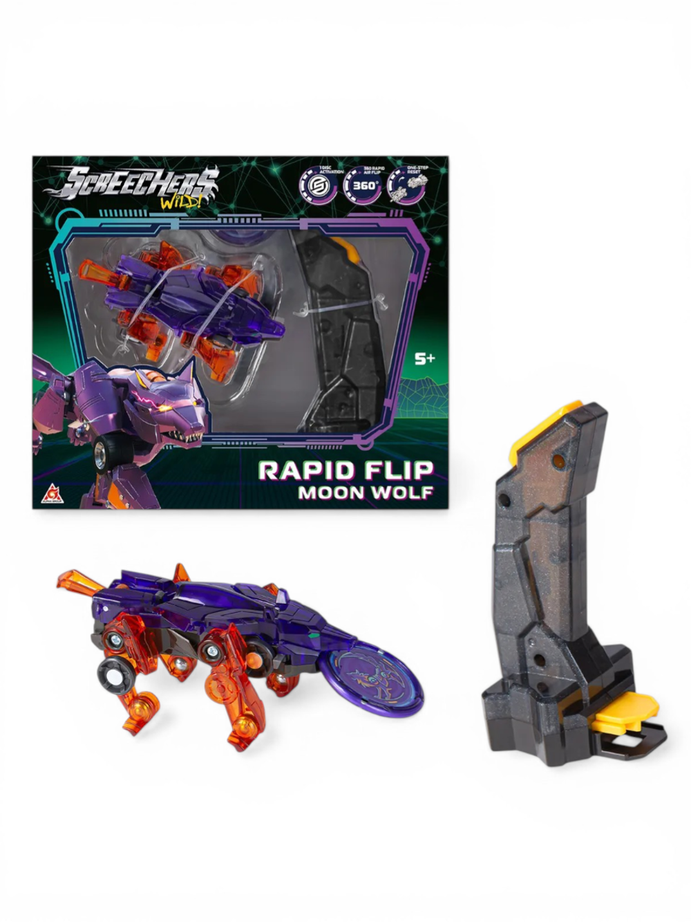 Дикие Скричеры. Игровой набор Рэпидфлип Мун Вульф S5. ТМ Screechers Wild