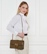 Кожаная сумка-мессенджер love one classic Pinko - оливковый(100053 A0F1)