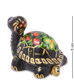 ГЛ- 961 Фигурка «Черепаха» хохлома (Гжельский фарфор)