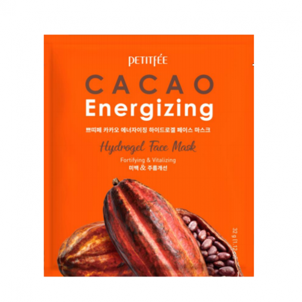 Маска гидрогелевая разглаживающая с экстрактом какао Petitfee Cacao energizing hydrogel mask, 32 г