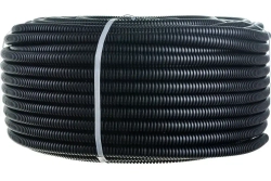 Труба гибкая гофрированная ПНД 16мм с протяжкой лёгкая (25м) чёрный