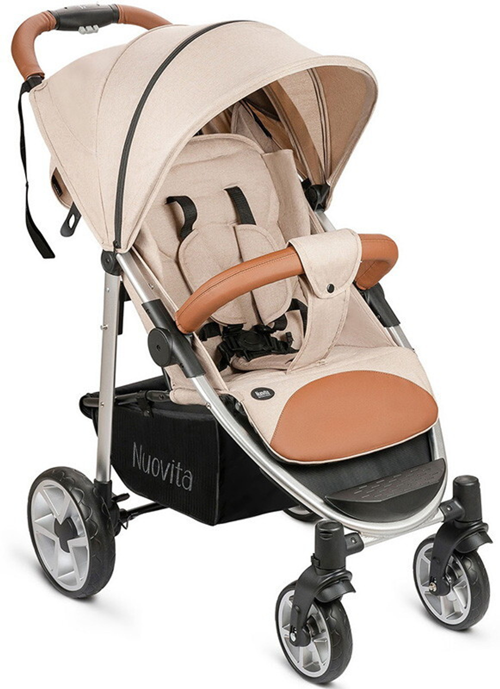 Прогулочная коляска Nuovita Corso Beige, Argento / Бежевый, Серебристый