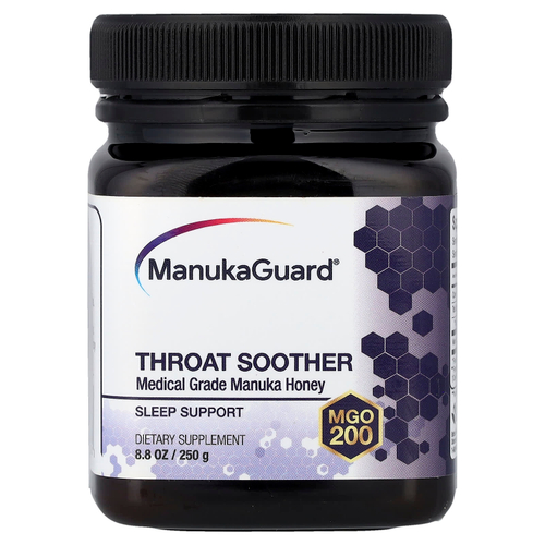 ManukaGuard, средство для боли в горле, мед манука, MGO 200, 250 г (8,8 унции)