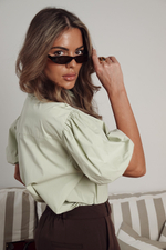 Блуза из хлопка с рукавами-буфами