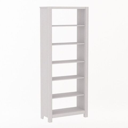 Шкаф для книг, 80x200x35, Фьорд 00, белый воск