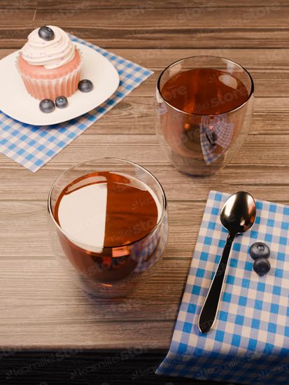 Набор стеклянных стаканов 2 шт. 250 мл. Kamille KM 9011 с двойными стенками