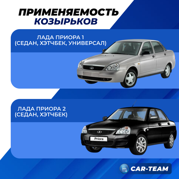 Козырьки солнцезащитные черные (ver 2.0) Лада Приора