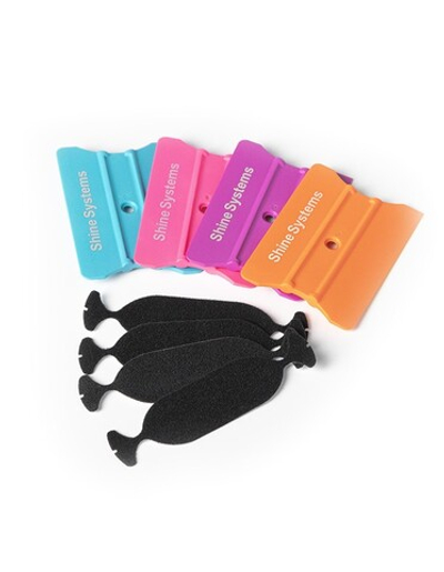 Shine Systems Набор ракелей с насадками из войлока 10*7,2см, 4шт