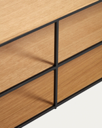 Yoana Тумба под TV из дубового шпона и черного металла 160 x 40 см