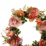 Цветы искусственные венок «Фантазия» 42см оранжевый
