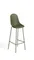 Уличный полубарный стул Quinby из зеленой стали и пластика 65 см