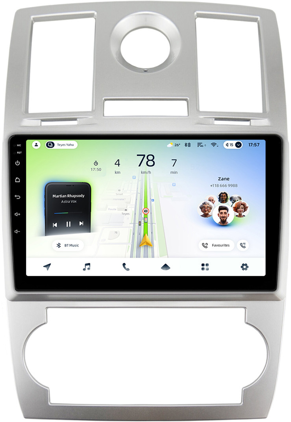 Магнитола для Chrysler 300C 2004-2007 (дорестайл) - Teyes CC4L монитор 9" IPS на Android 14, Snapdragon 662, CarPlay, 4G SIM-слот