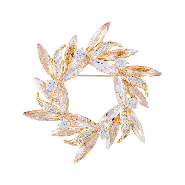 Брошь Fiore Luna ВЕНЕЦ Zircon Crystal XR14425A3 BR/G