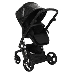 Коляска Ibebe I-Stop Leather 2 в 1 IS 26 Crocodile Black/Black