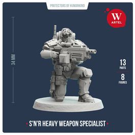 Миниатюра Scout`n`Recon Heavy Weapon Specialist 32mm
