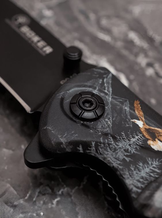 Складной нож тактический BOKER Черный с рисунком