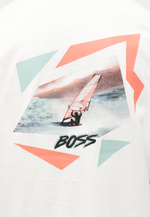 BOSS Футболка с принтом - естественный/молоко