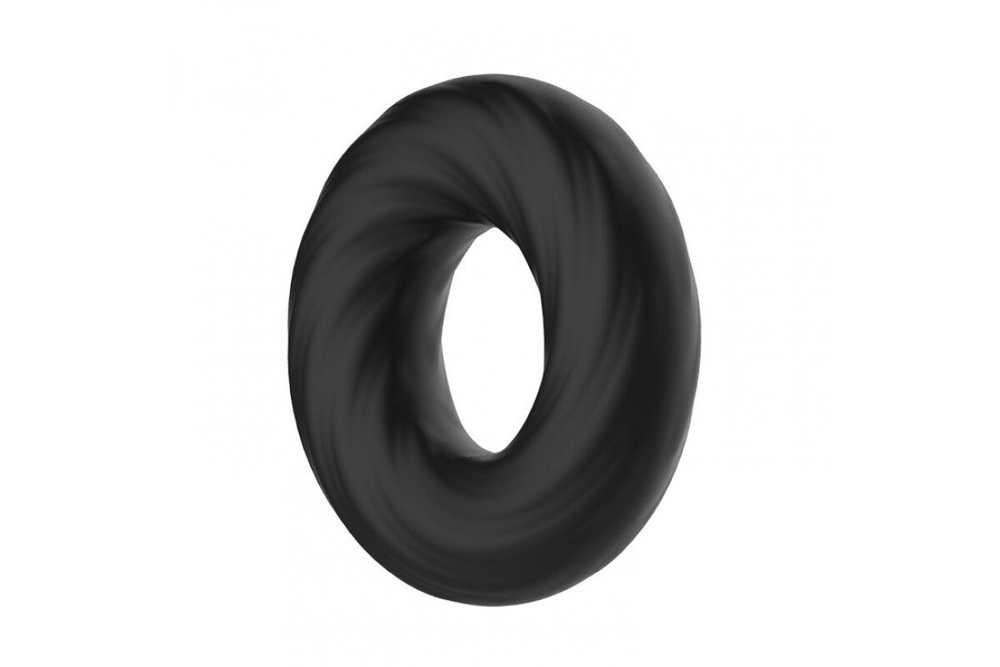 Чёрное эластичное эрекционное кольцо Super Soft
