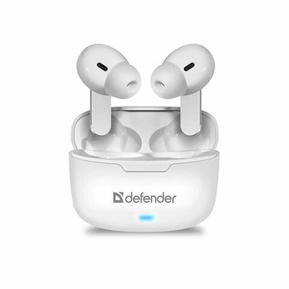 Наушники с микрофоном (гарнитура) DEFENDER TWINS 903, Bluetooth, беспроводные, белые,
