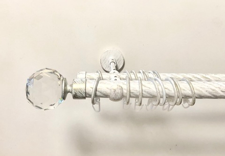 Карниз кованый витой для штор Морано d 25/16 двухрядный, цвет белое золото