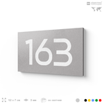 Номер на дверь 163, табличка на дверь для офиса, квартиры, кабинета, аудитории, склада, серый 120х70 мм, Айдентика Технолоджи