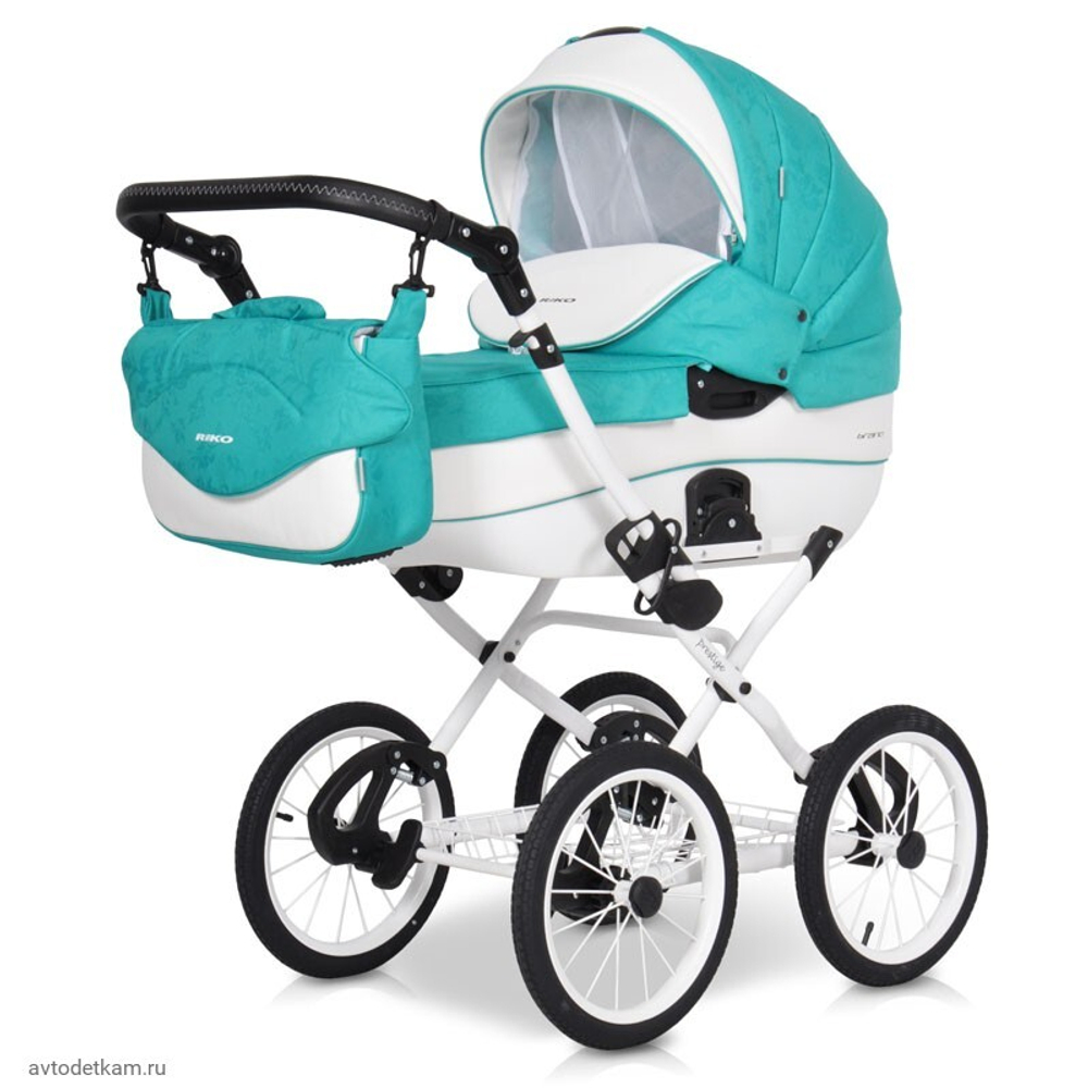 Детская коляска Riko Brano Ecco Prestige 2 в 1 (Бирюзовый/белый)