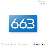 Номер на дверь 663, табличка на дверь для офиса, квартиры, кабинета, аудитории, склада, голубая 120х70 мм, Айдентика Технолоджи