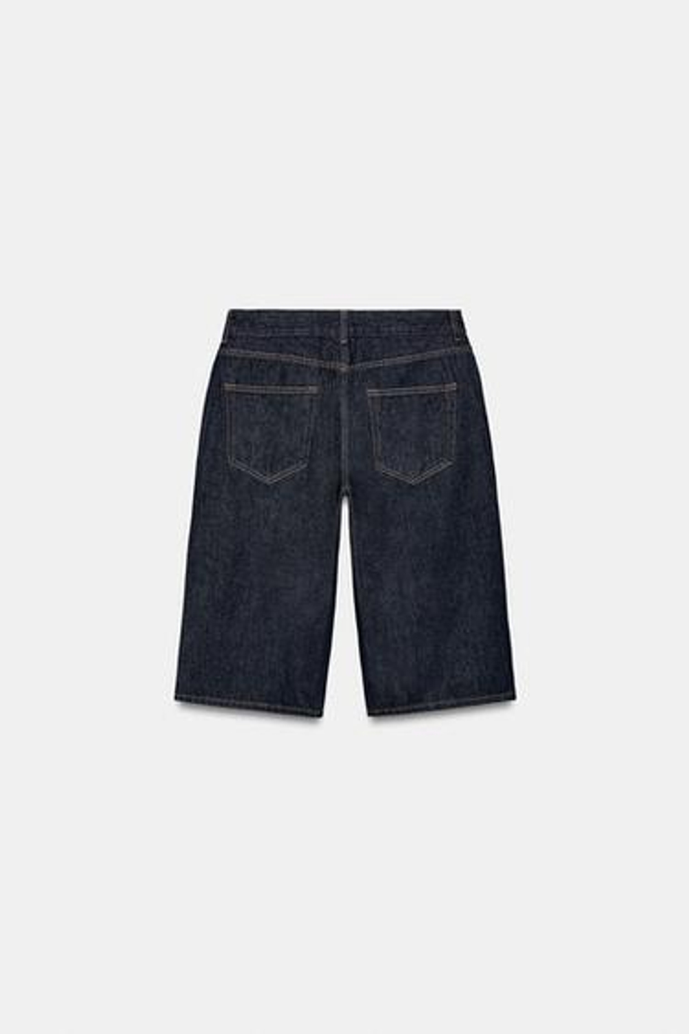 ZARA ДЖИНСОВЫЕ ШОРТЫ БЕРМУДЫ СО СРЕДНЕЙ ПОСАДКОЙ — ZW COLLECTION, СИНИЙ