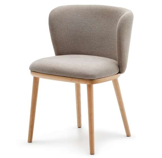 Стул Ciselia, коричневый шенилл, ножки из массива ясеня