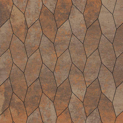 Тротуарная плитка СКОШЕННЫЙ ШЕСТИУГОЛЬНИК - Листопад гладкий Клен