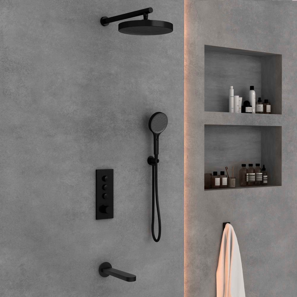 Душевой комплект Vincea Inspire VSFW-433TI5MB встраиваемый, черный