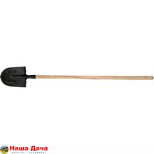 Лопата штыковая, 205 х 275 х 1400 мм, ребра жесткости, деревянный черенок, Россия