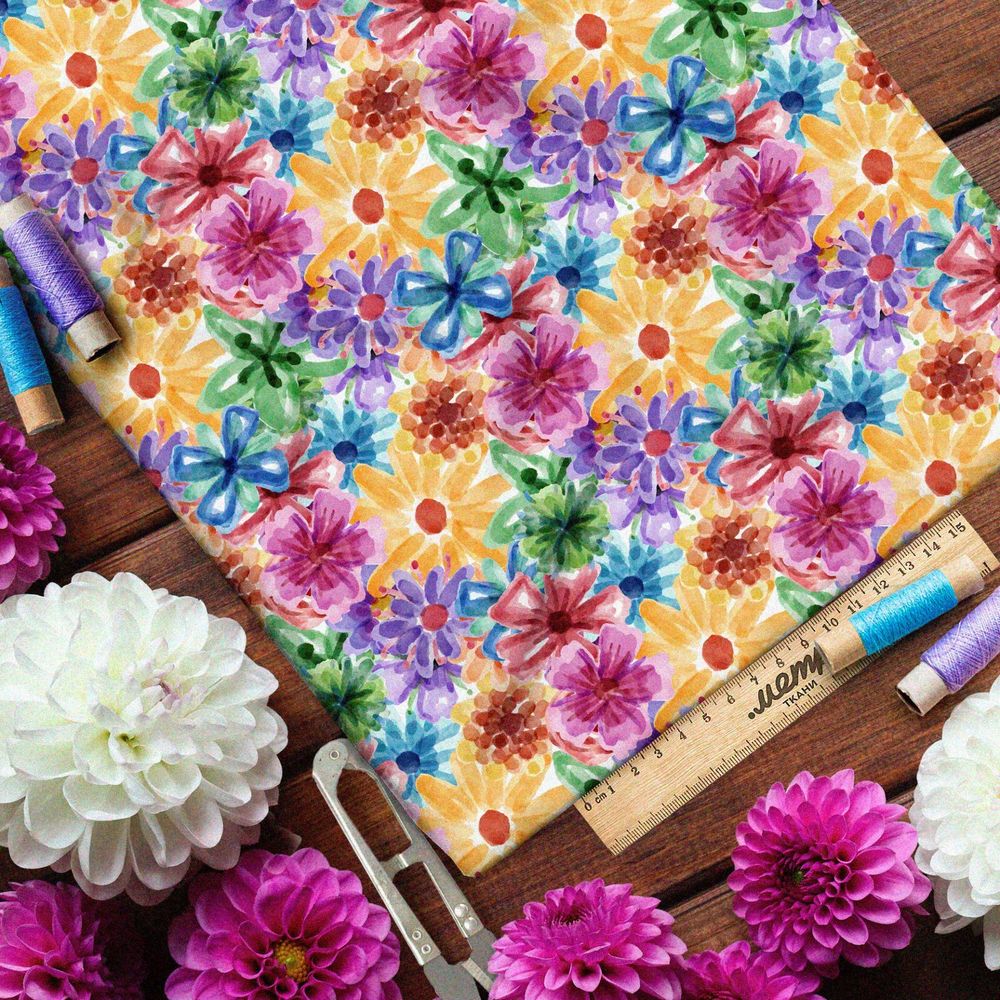 Ткань бязь пастельные цветы прованса