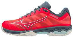 Женские теннисные кроссовки Mizuno Wave Exceed Light AC - fiery coral 2/white/china blue - Red Orange