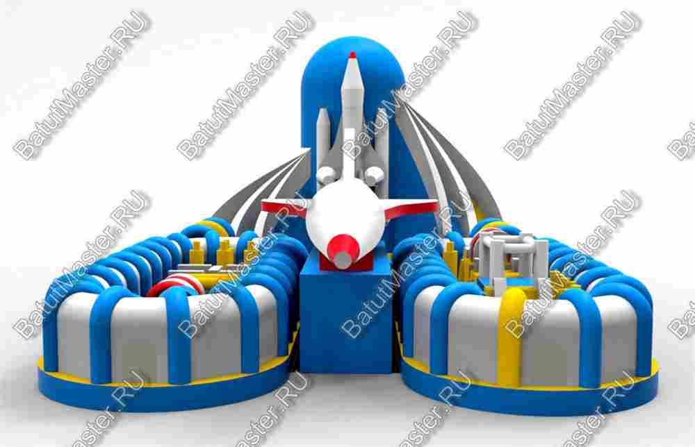 Коммерческий надувной батут "Ракета" 20*10*7 м