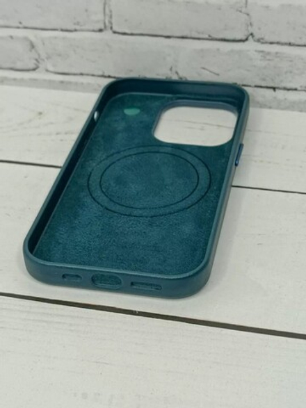 Кожаный чехол Leather Case iPhone 14 Pro | Saddle Indigo Blue ИНДИГО