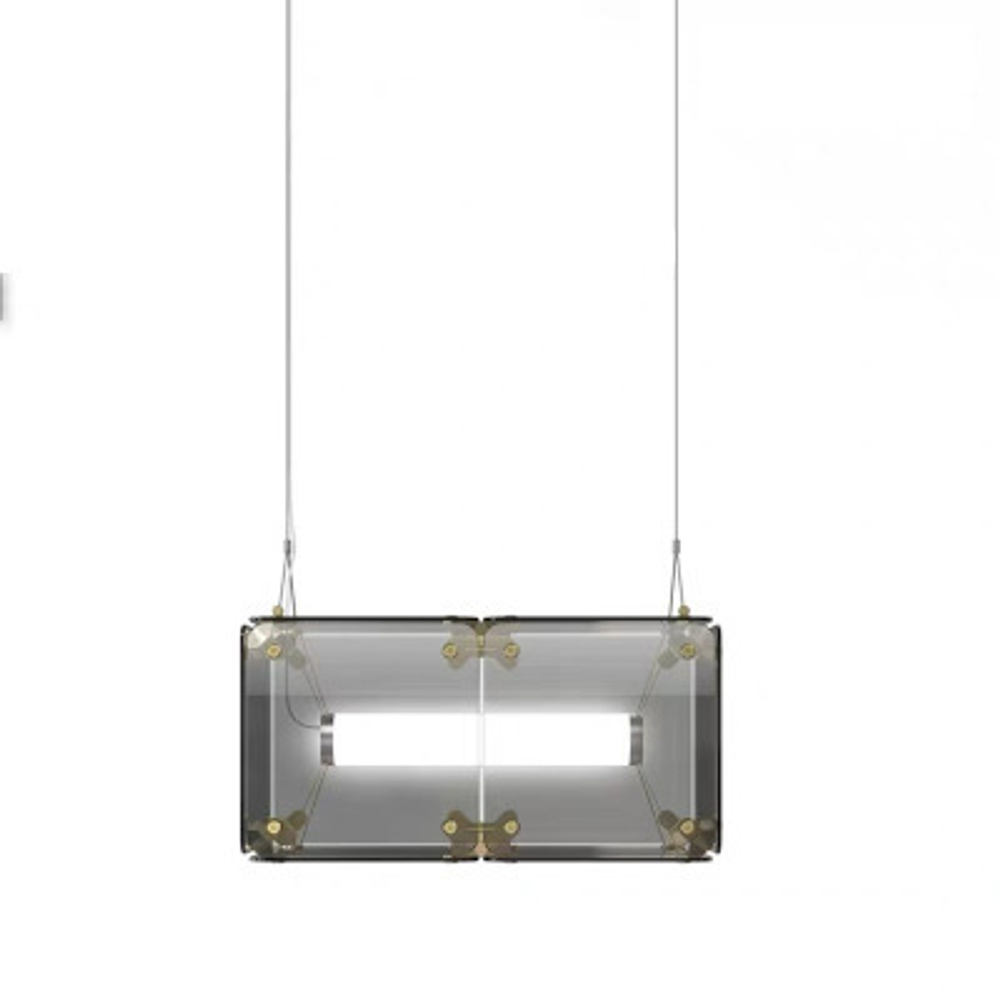 Pendant design lamp  Hyperqube by Felix Monza (2 lampshade ,  Smoky)