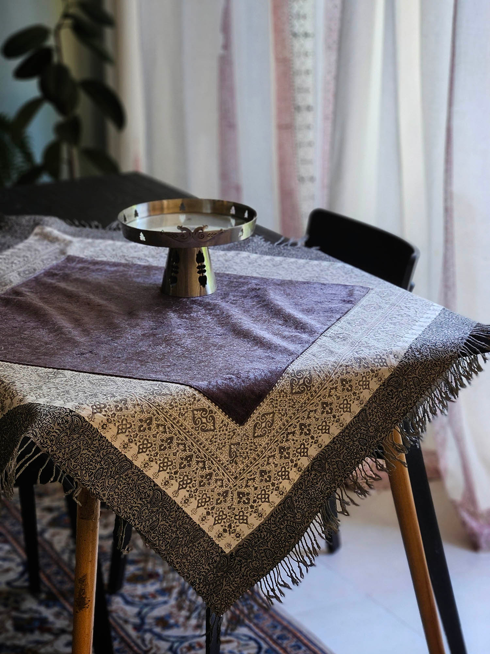 Иранская скатерть каламкари Ghalamkar Esfahan 100 х 100 20720317 Иран