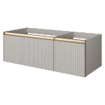 Тумба с раковиной Armadi Art QUATRO 2 140 FUGA CASHMERE/профиль MATT GOLD/раковина белая L-R